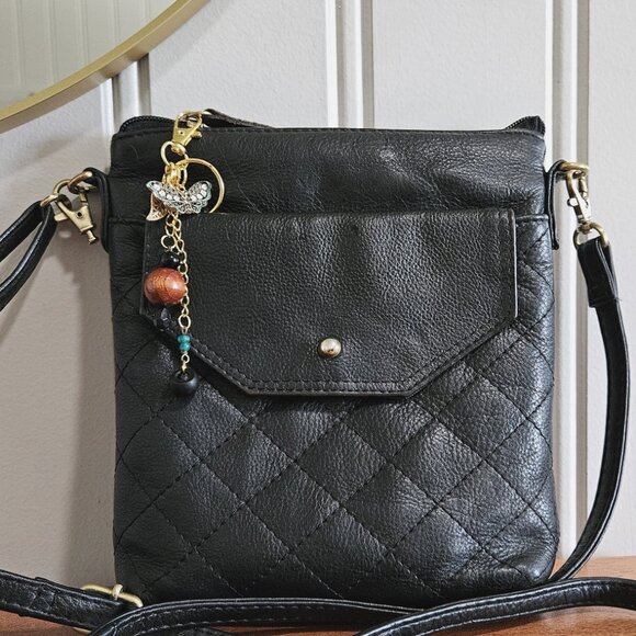 Handmade Earthy Keychain with Natural Stone Beads, Butterfly Accent - Picture 6 of 6